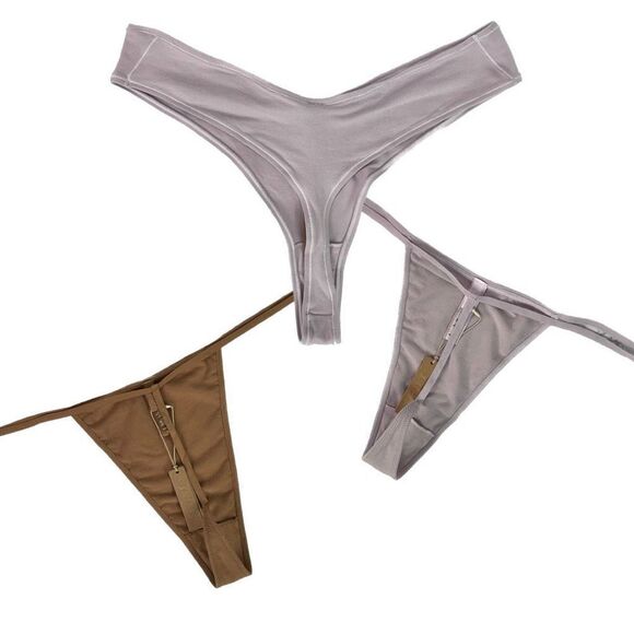 SKIMS Lot of 3 Cotton Jersey Thong Panties Bundle 4X New - Picture 2 of 3